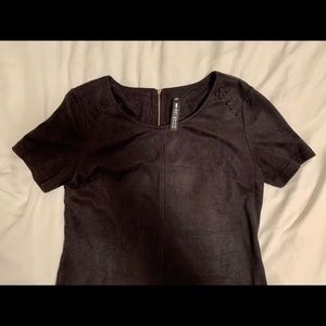 Design lab black suede dress